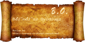 Bánász Ovidiusz névjegykártya